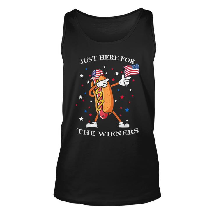 Hot Dog Im Just Here For The Wieners Funny Fourth Of July Unisex Tank Top