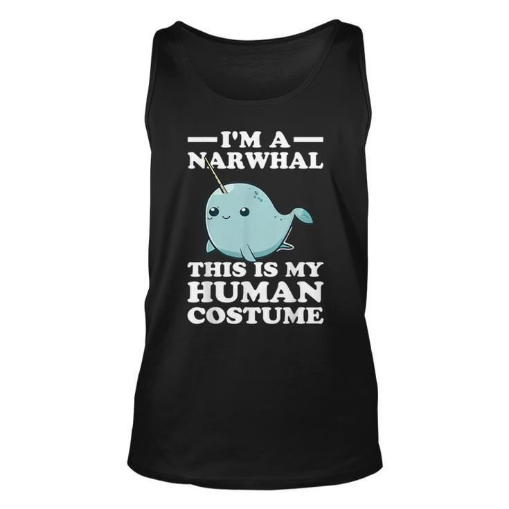 This Is My Human Costume I'm A Narwhal Halloween Toddler Tank Top