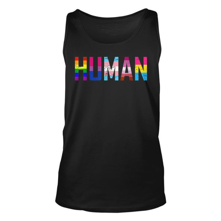 Human Lgbt Flag - Gay Bi Trans Lesbian Pansexual Pride  Unisex Tank Top