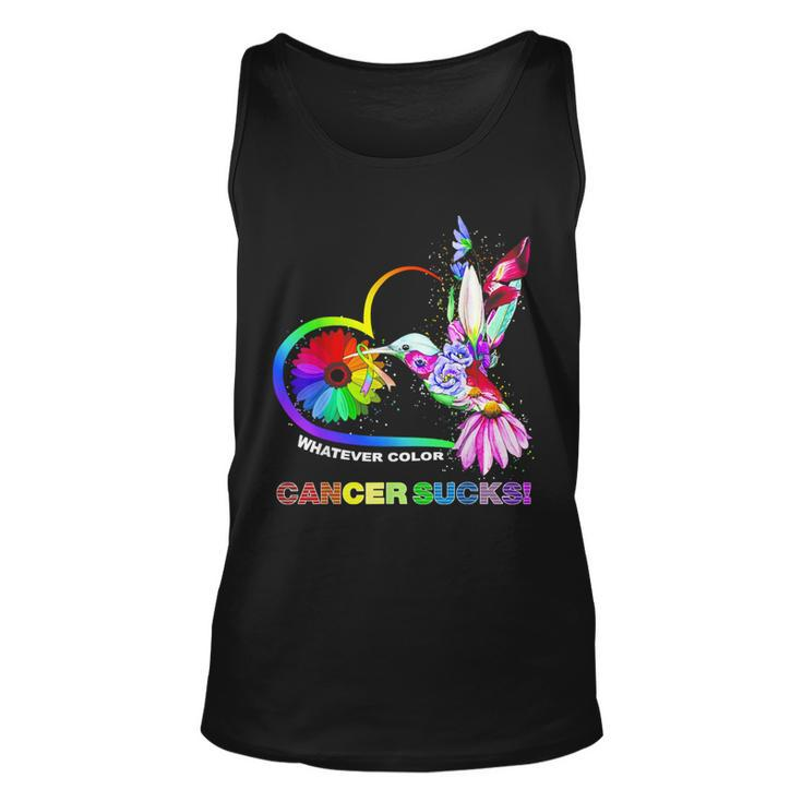 Hummingbird Whatever Color Cancer Sucks Fight Cancer Ribbons Unisex Tank Top