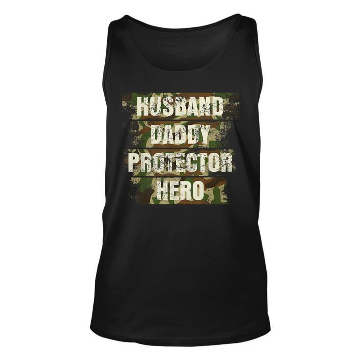 Husband Daddy Protector Hero Fathers Day For Dad Retro Camo Unisex Tank Top