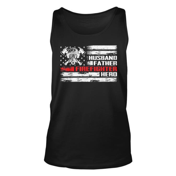Husband Father Firefighter Hero For Fireman Dad Fathers Day Tank Top