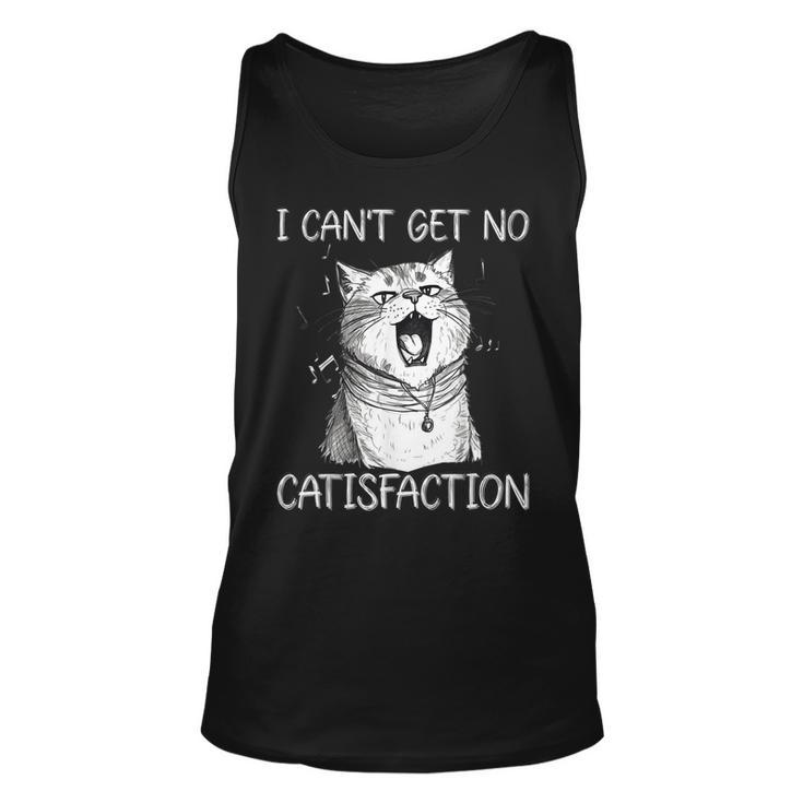 I Cant Get No Catisfaction Funny Cat Singer Kitty Music Unisex Tank Top