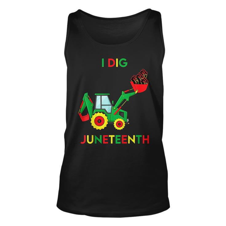 I Dig Junenth Fists Tractor Funny Toddler Boys  Unisex Tank Top