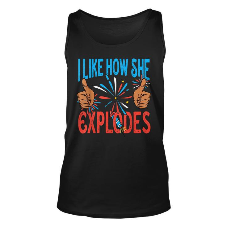 I Like How He Bangs Fireworks Funny 4Th Of July Couple  Unisex Tank Top