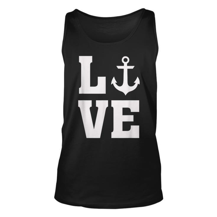 I Love Anchors - Anchor Nautical Boat Beach Ocean Lover  Unisex Tank Top