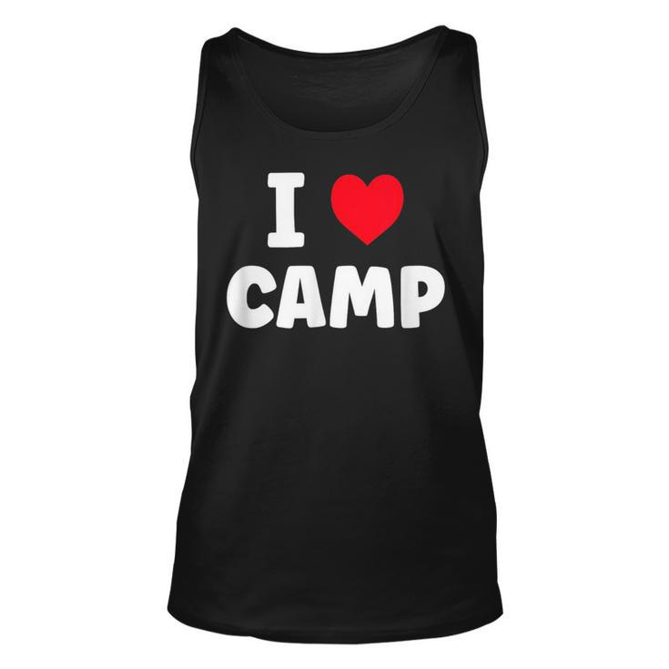I Love Camp Summer Camp Glamping  Unisex Tank Top