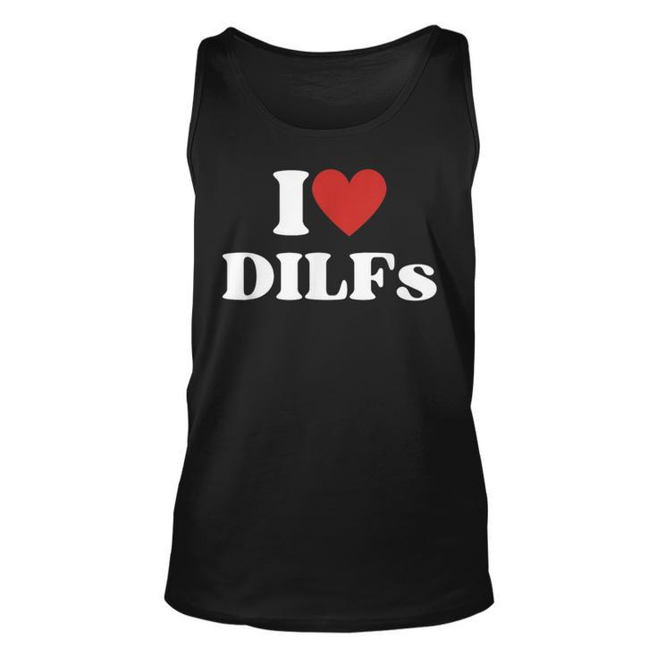 I Love Dilfs Red Heart  Unisex Tank Top