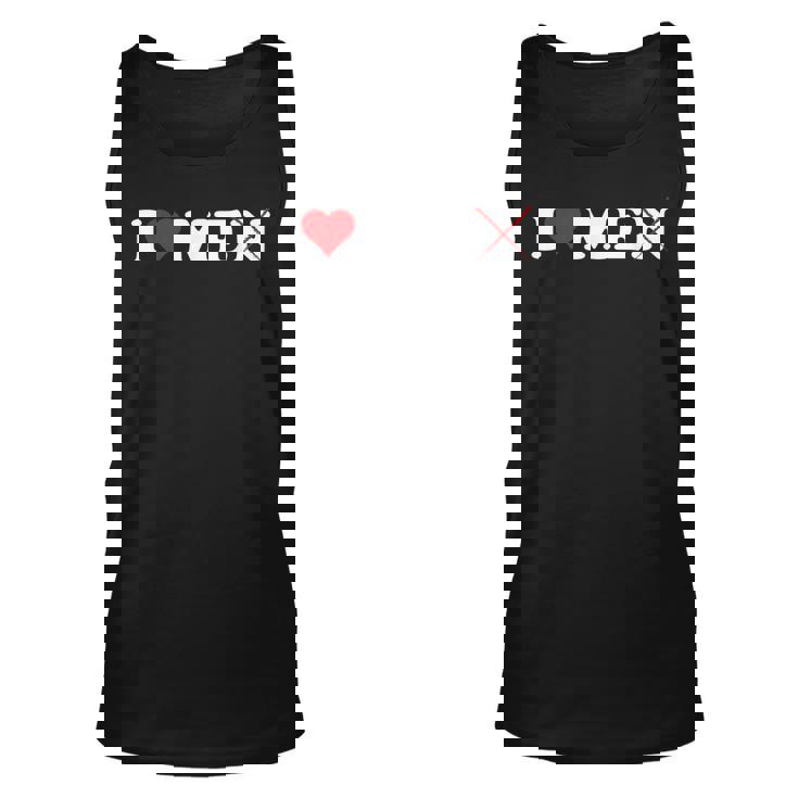 I Love Men Without The N | I Love Men With N Crossed Out Unisex Tank Top