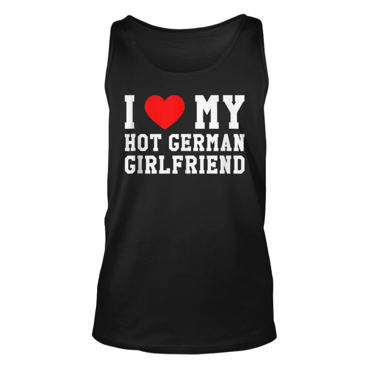 I Love My Hot German Girlfriend Red Heart  Unisex Tank Top