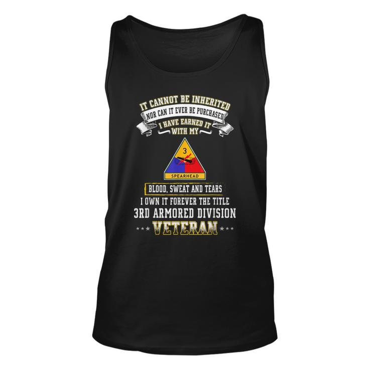 I Own Forever The Title 3Rd Armored Division Veteran  Unisex Tank Top