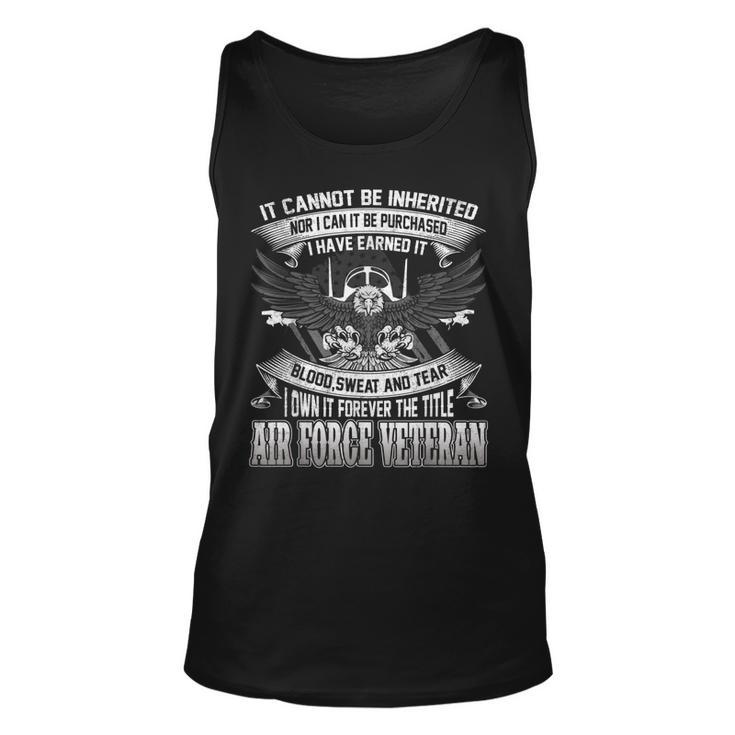 I Own It Forever The Title Air Force Veteran  Unisex Tank Top