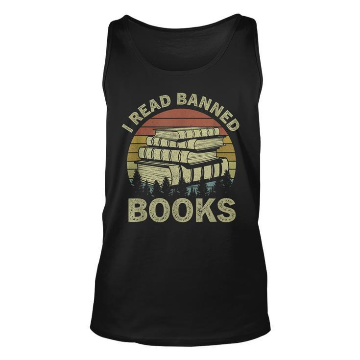 I Read Banned Books Lovers Vintage Funny Book Readers Unisex Tank Top