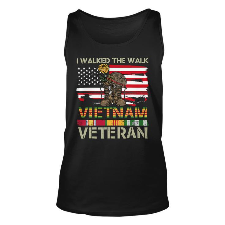 I Walked The Walk Vietnam Veterans American Flag 237 Unisex Tank Top