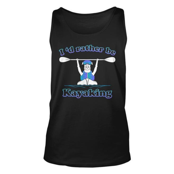 Id Rather Be Kayaking With Dog Funny Dog Kayak Graphic  Unisex Tank Top