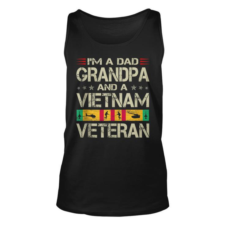 Im A Dad Grandpa And Vietnam Veteran Fathers Day Retro  Unisex Tank Top