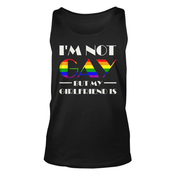 Im Not Gay But My Girlfriend Is  Lgbt Pride Gift Unisex Tank Top