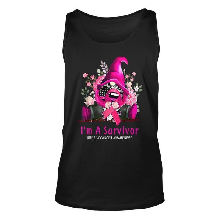 I’M A Survivor Breast Cancer Awareness Gnome Pink Ribbon Tank Top