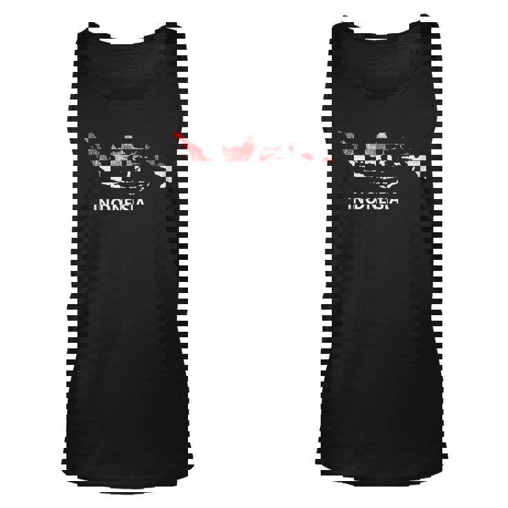 Indonesia Flag Pride Distressed Indonesian Unisex Tank Top