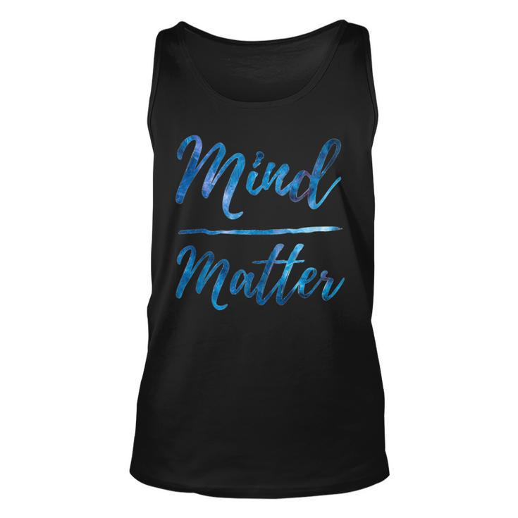 Inspirational Motivational Gym Quote Mind Over Matter  Unisex Tank Top