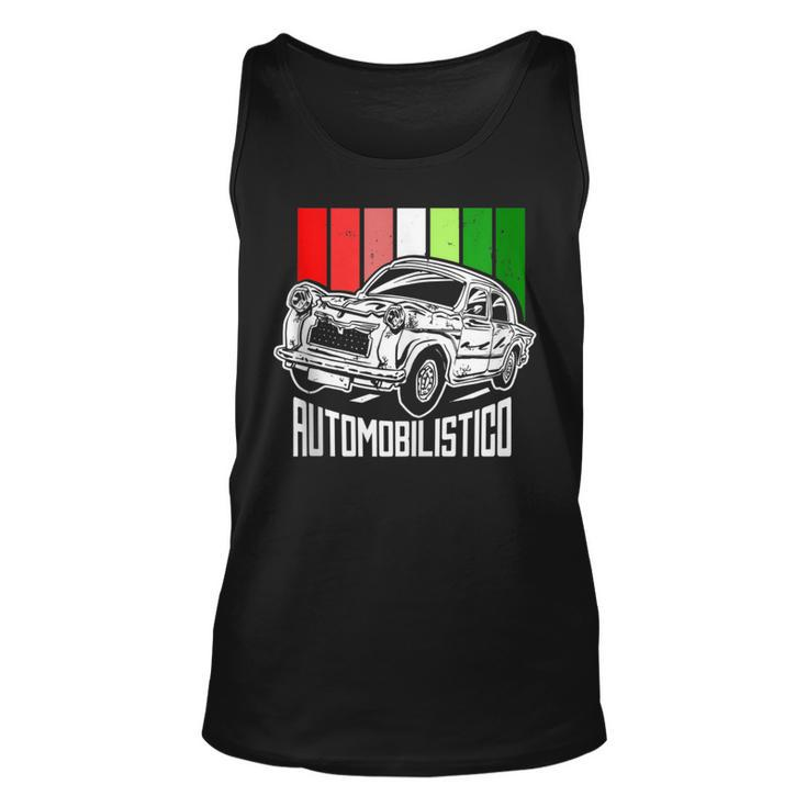 Italian Automotive With Italy Flag Colors Auto Classic Cars Tank Top