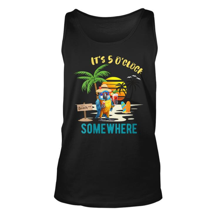 It's 5 O’Clock Somewhere Parrot Sunset Drinking Tank Top
