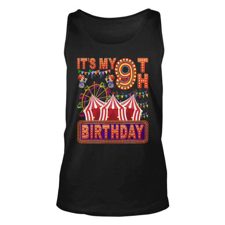 It's My 9Th Birthday Circus Carnival Birthday Party Decor Tank Top