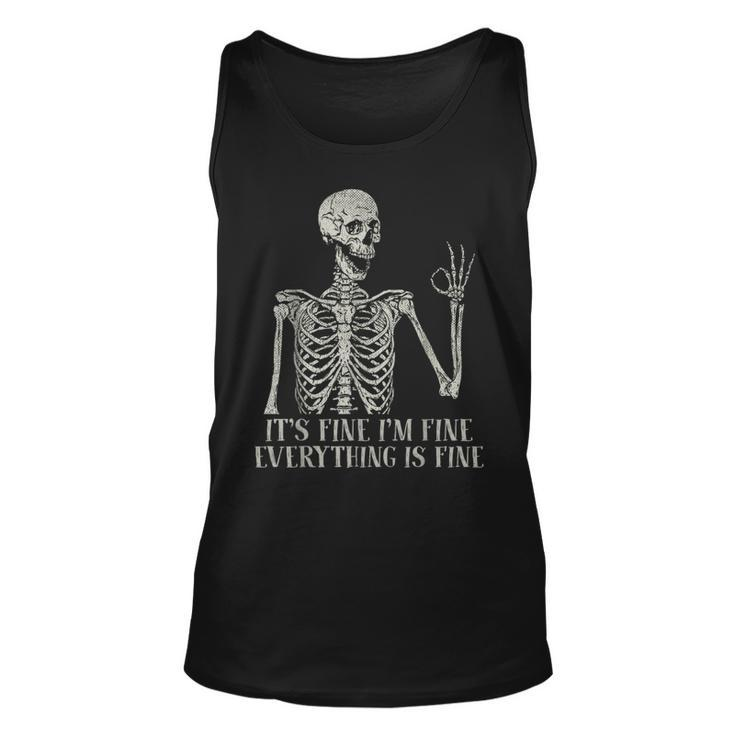 It's Fine I'm Fine Skeleton Skull Halloween Costume Tank Top