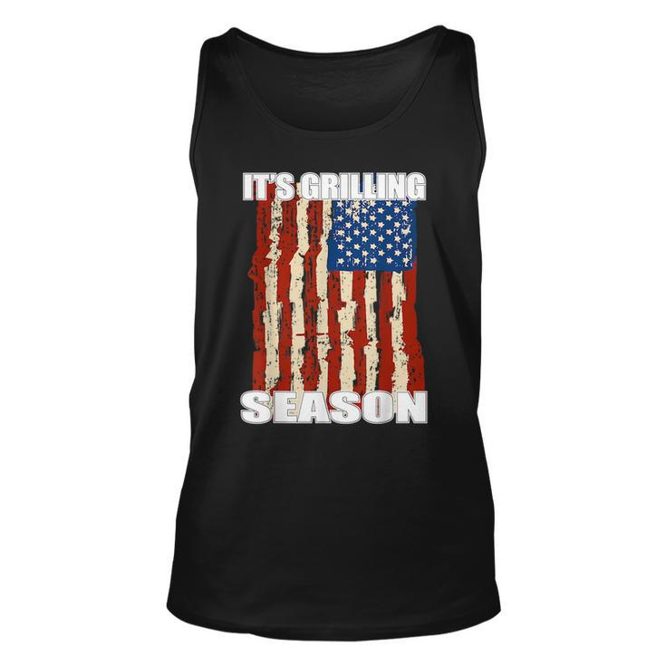Its Grilling Season Men Usa Flag Bbq Tools Summer Usa Tank Top