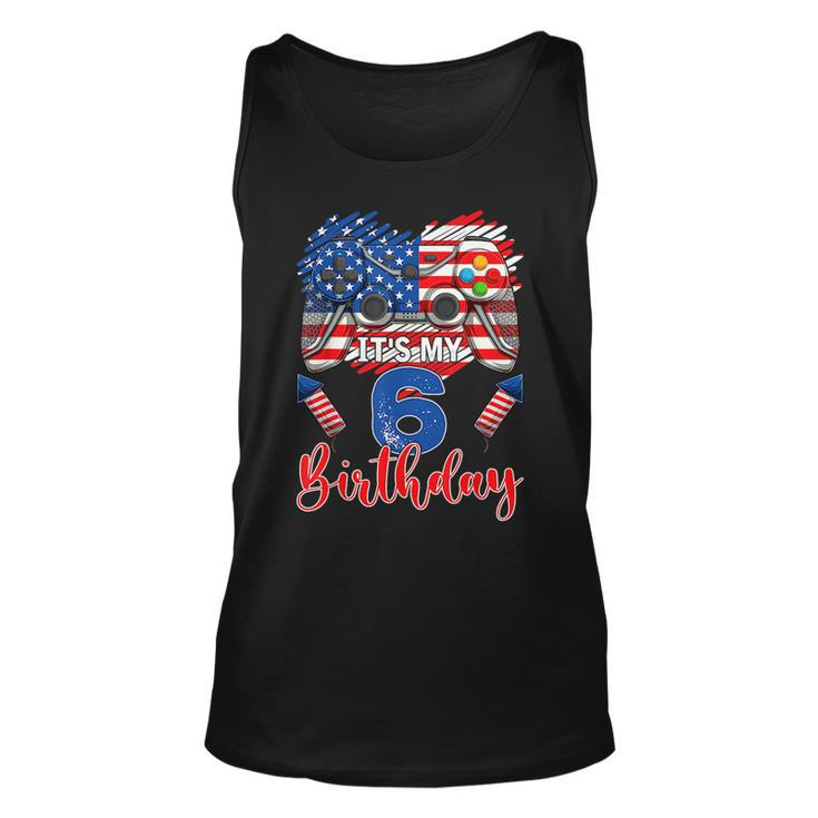 Its My 6Th Birthday 6 Years Old July 4Th Gamer Controller  Unisex Tank Top