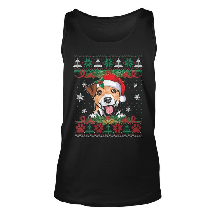 Jack Russell Terrier Christmas Santa Ugly Sweater Dog Lover Tank Top