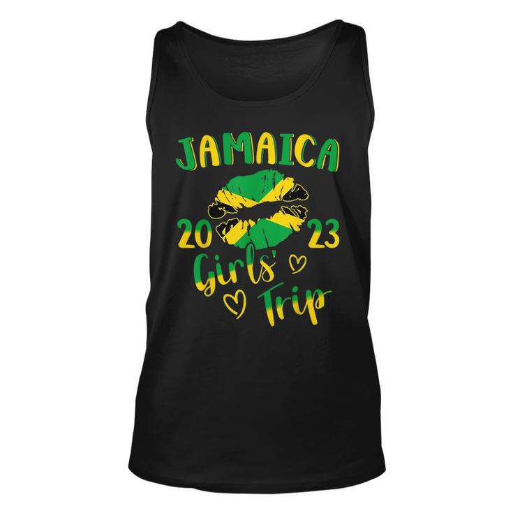 Jamaica 2023 Girls Trip With Jamaican Flag And Kiss Lips  Unisex Tank Top