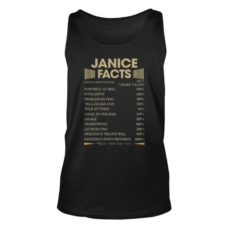 Janice Name Gift Janice Facts Unisex Tank Top