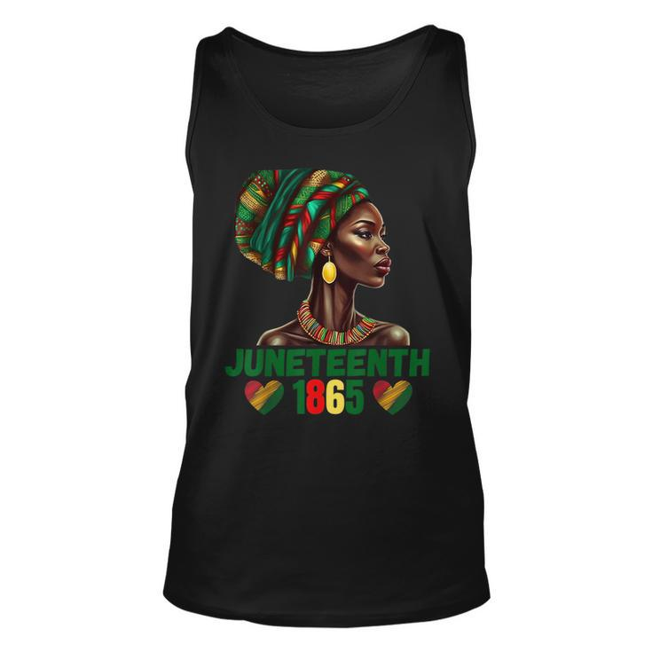 Junenth Black Afro American Woman 1865 Pride African Unisex Tank Top