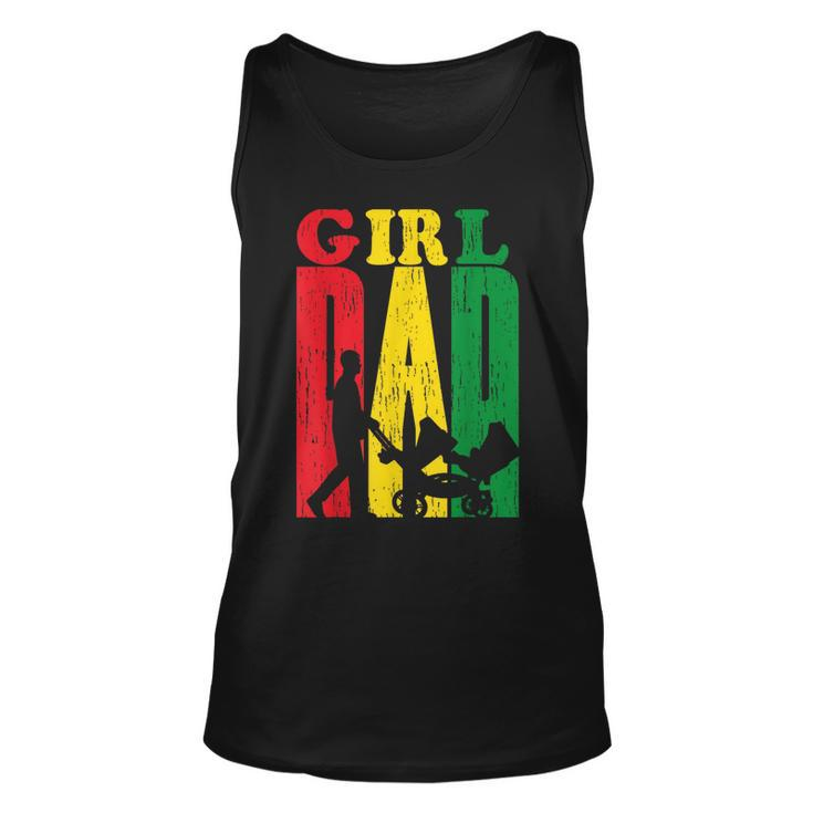 Junenth Black Afro Fathers Day Girl Dad Father Melanin  Unisex Tank Top