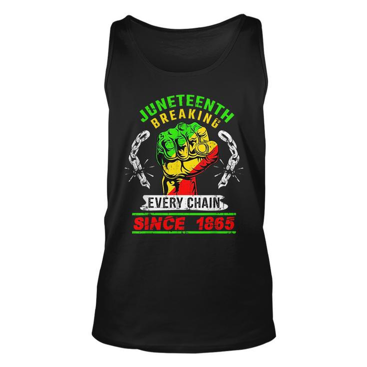 Junenth Breaking Chains Since 1865 Black American Freedom  Unisex Tank Top