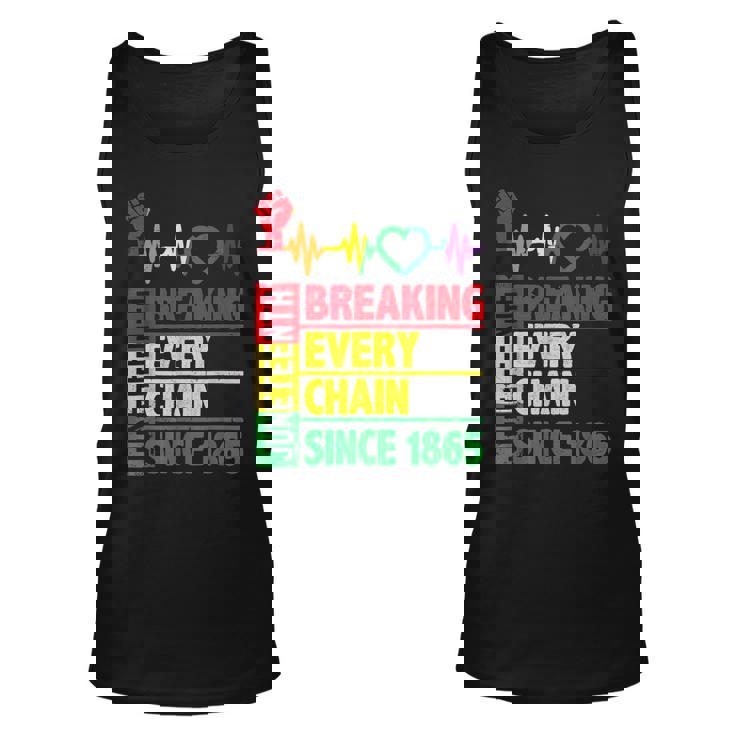 Junenth Breaking Every Chain Since 1865 African Freedom  Unisex Tank Top