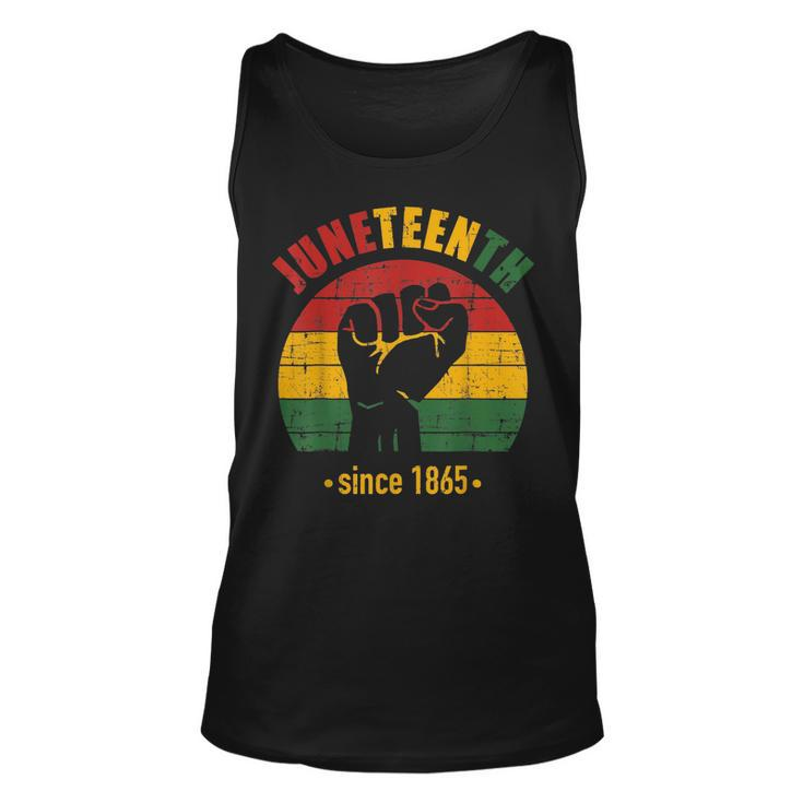 Junenth Since 1865 With Pan African Flag And Fist  Unisex Tank Top