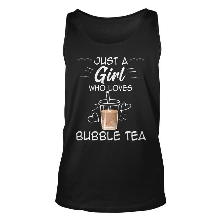 Just A Girl Who Loves Bubble Tea Cute Boba Milk Tea Design  Unisex Tank Top
