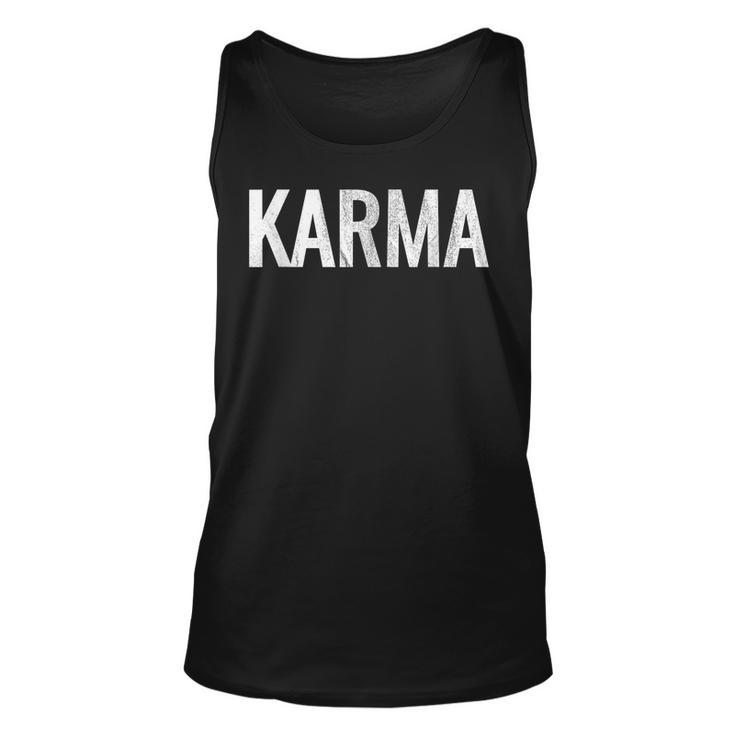 Just A Karma  In Distressed Text Effect  Unisex Tank Top