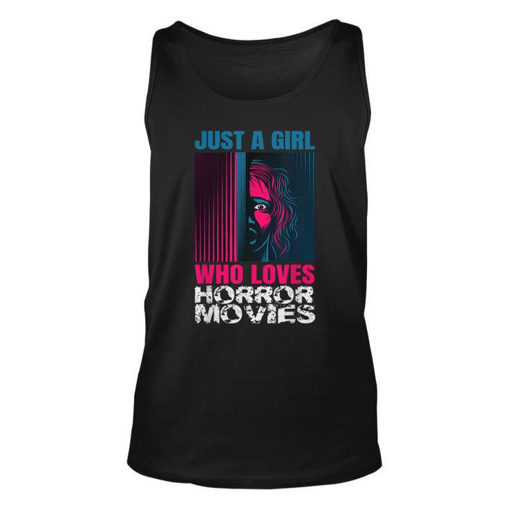 Just A Girl Horror Movies Halloween Costume Horror Movie Halloween Costume  Tank Top
