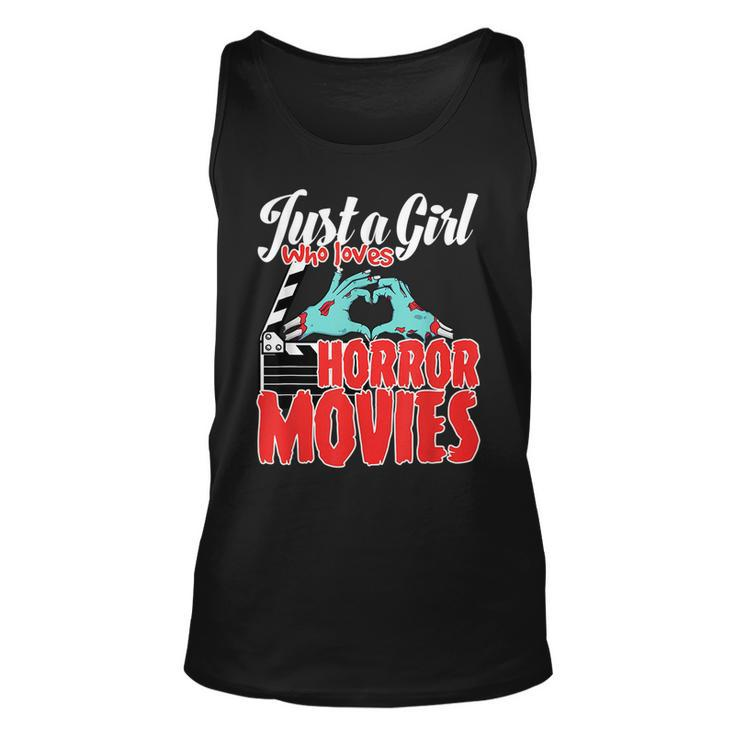 Just A Girl Who Loves Horror Movies And Chill A Scream Queen Movies Tank Top