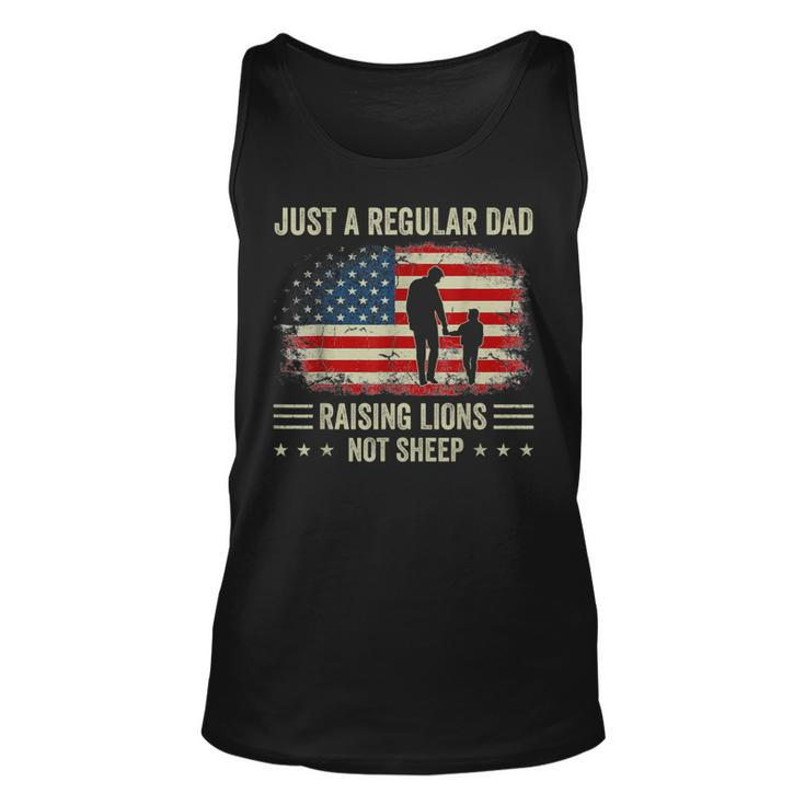 Just A Regular Dad Raising Lions For Dad And Son Patriot Tank Top