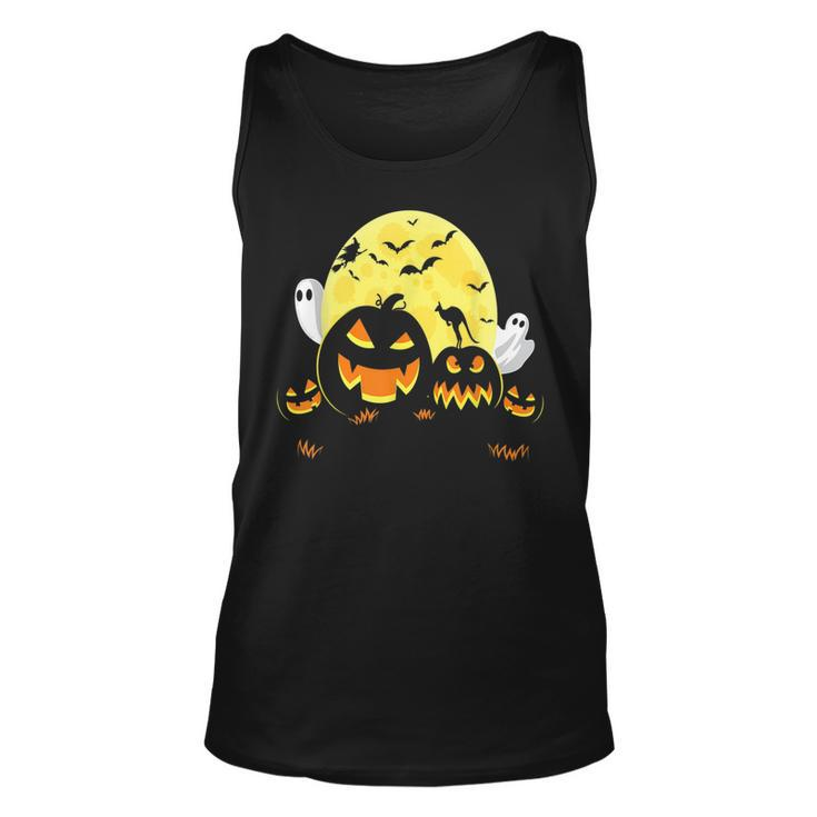 Kangaroo On Scary Pumpkin Halloween Full Moon Boo Ghost  Unisex Tank Top