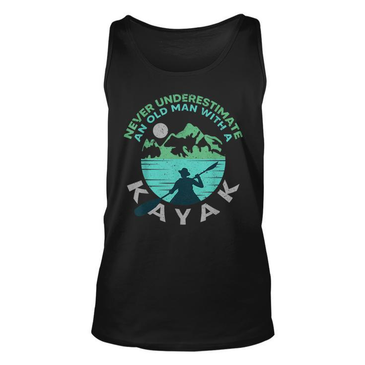 Kayaking Dad Never Underestimate An Old Man With A Kayak Unisex Tank Top