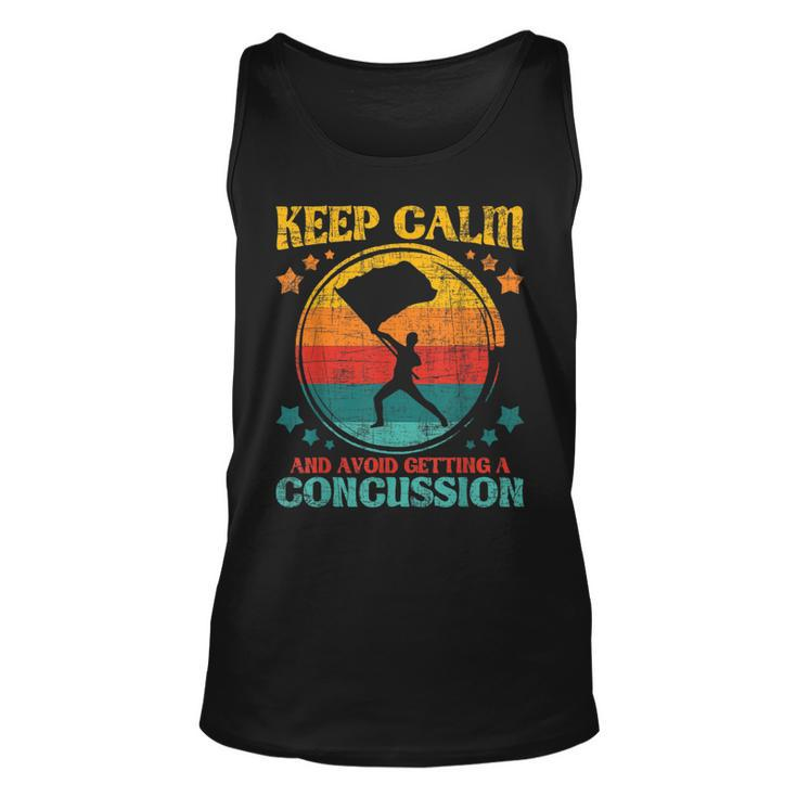 Keep Calm And Avoid Getting A Concussion - Retro Colorguard Unisex Tank Top