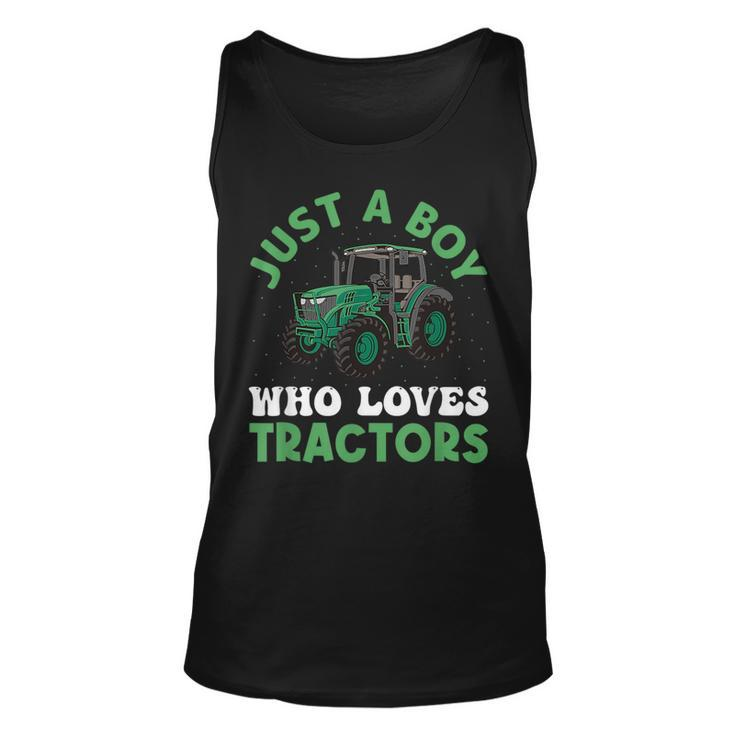 Kids Farm Lifestyle Just A Boy Who Loves Tractors Unisex Tank Top