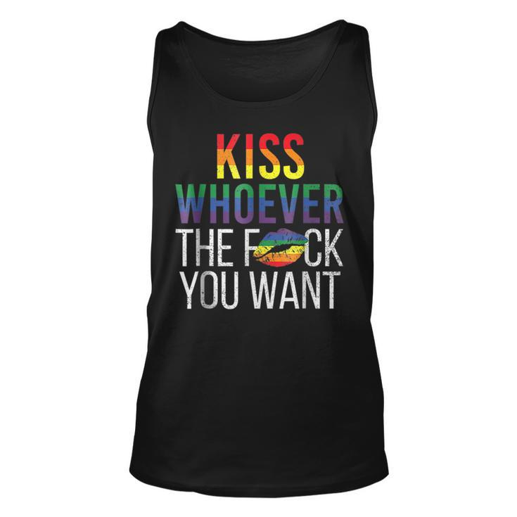 Kiss Whoever The F Fuck You Want Gay Lesbian Lgbt  Unisex Tank Top