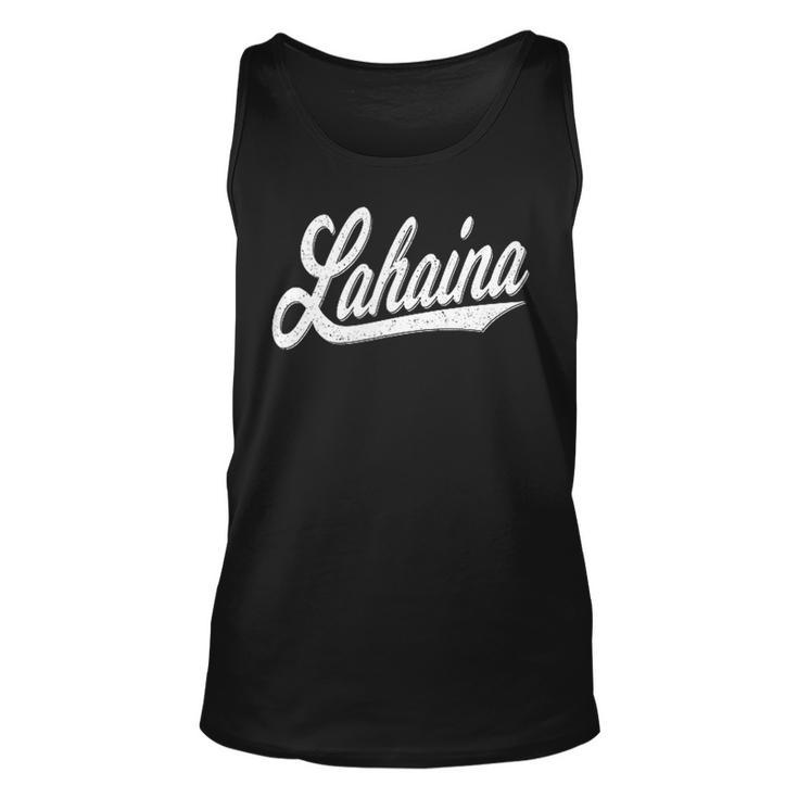 Lahaina Maui Hawaii Varsity Script Sports Jersey Style Tank Top