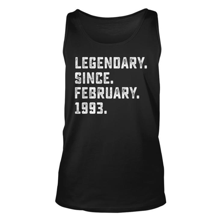 Legendary Since February 1993 25Th Years Old Birthday Unisex Tank Top